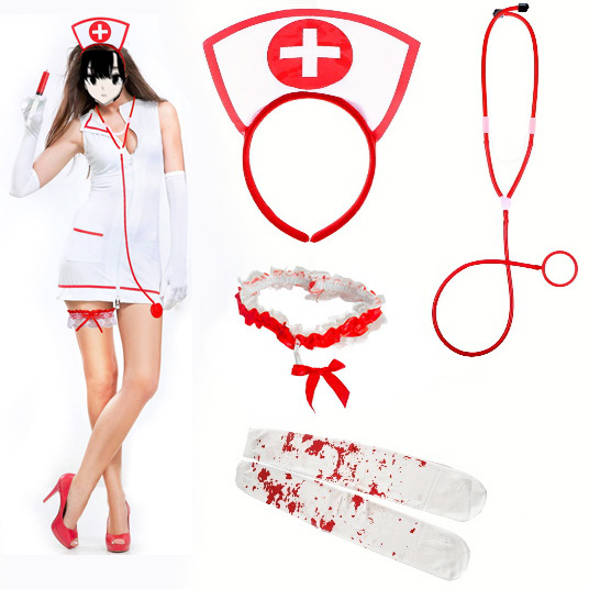 Halloween Bloody Nurse Costume Accessories Se twith Medical Themed Props